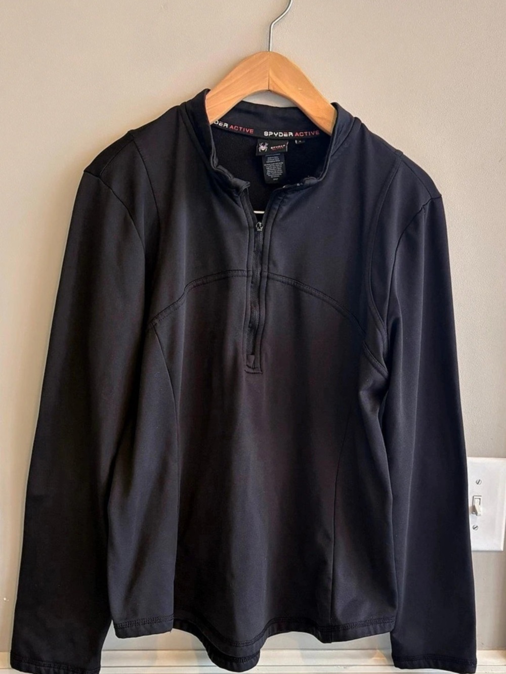 Spyder Active Women’s Black Quarter-Zip Fleece Lined Jacket Large